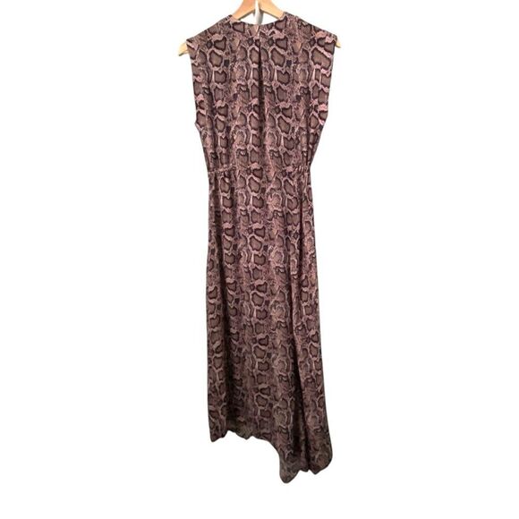 All Saints Tate Misra Asymmetric Hem Dress Elegant Snake Print Maxi Dress in S - Picture 5 of 13